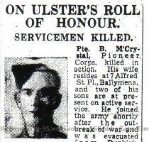 BERNARD McCRYSTAL was  at 46  well above the average age of a soldier in World War II  He is buried at Anzio