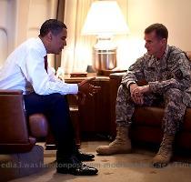 In the Rolling Stone article  an aide describes McChrystal as  isappointed in his first Oval Office meeting with an unprepared President Obama  Seen here  Obama meets with McChrystal aboard Air Force One in Copenhagen last October  In the Rolling Stone article  an aide describes McChrystal as  isappointed in his first Oval Office meeting with an unprepared President Obama  Seen here  Obama meets with McChrystal aboard Air Force One in Copenhagen last October