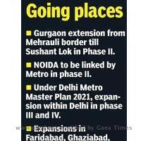 DMRC completes the Metro extension in Gurgaon in 2010  we have plans to take it filrther to IMT Manesar Likewise in Faridabad  we have plans to extend metro from YMCA Chowk to Ballabhgarh  Metro network would also be laid in Sonepat  Bahadurgarh and other NCR towns  We also have plans to lay a Ring Rail all along 135 km long Kundli Manesar Palwal  KMP  Expressway   said an