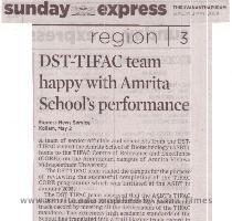 June 1  2009 School of Biotechnology  Amritapuri Campus DST TIFAC Team Happy with Amrita School s Performance    was the newspaper headline   the day after the team s visit to the Amrita School of Biotechnology  ASBT   Four years ago  in January 2005  the Department of Science and Technology  DST  of the