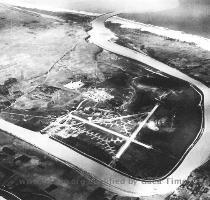 as intensely as they hate the Hun and consider us as their friends and liberators  Several of them speak good English and have spent some time in our country   I found this picture of the airfield at Port Lyautey with the Sebou river around it  this is linked to the page US Army Campaigns of WW II    I think this must have been where my father worked for a while  it fits