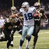 Barber celebrates his first quarter touchdown during the NFL football game against the New Orleans Saints  Saturday  Dec  19  2009  in New Orleans   AP Photo Patrick Semansky  Dallas Cowboys wide receiver Miles Austin  19  pushes New Orleans Saints safety Darren Sharper while running for a touchdown during the first quarter of an NFL football game  Saturday  Dec  19