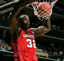 Icon SMI Mar 27  2008   Charlotte  North Carolina  USA   Louisville DERRICK CARACTER against Tennessee during the regional semi finals of the Men s NCAA Basketball Tournament  Louisville