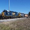 On the branch now  the crew shoves the train into Hampton 8018 shines in the sun at Greenlawn