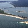 Overview of Ponquogue Bridge  and Shinnecock County Park West  Overview of Shinnecock County Park East and the Shinnecock Inlet