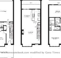 distinct floor plans   The smallest unit  called the Cornelia   is a 2 242 square foot  two bedroom  2 5 bath townhouse with a two car attached garage  with prices beginning in the $440s  The Addison   which starts around $499 900  and is a 2 242 square foot three bedroom  three bath townhouse and includes a two car attached garage  The Bentley   priced in the $630s  is a four