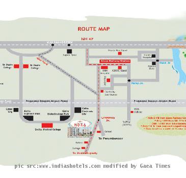 and home for the Advaitha Ashramam and also headquarters of the Federal Bank  Aluva Map