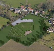 An overhead view of the village of Fromelles where work is underway on the construction of the new cemetery  the first CWGC cemetery to be built for 50