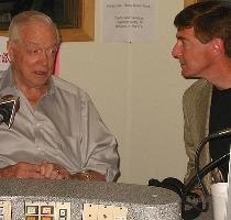 11 >> Legendary broadcaster and TV host Hugh Downs poses with Tempe Mayor Hugh Hallman on Friday at the FM News Talk KTAR studio