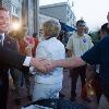 <p>Republican candidate for Georgia governor John Oxendine  left  shakes hands with supporter John Smith  of McDonough  as primary election results come in on election night  in Atlanta  Tuesday July 20  2010  < p>