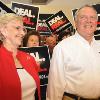 <p>Georgia Gubernatorial Republican candidate Nathan Deal and his wife Sandra Deal wait for election results as Deal seems poised for the Republican run off at Deal s campaign headquarters in Gainesville  Ga  on Tuesday  July 20  2010  Deal is hoping for a strong showing in his former congressional district  < p>