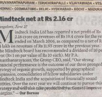 Mindtecknet at Rs  2 16 Cr   The Hindu Business Line