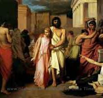 Antigone leads Oedipus out of Thebes  Charles Francois Jalabeat