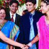 FROM ONE ACE TO ANOTHER  Chess champion Koneru Humpy greeting newly wed couple Chetan Anand and Gutta Jwala at a reception at Imperial