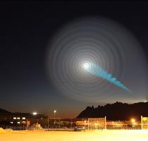 Light in the sky over Norway  see at 7 50 am local time  Photo  Jan Petter J�rgensen via Vaeret  It consisted initially of a green beam of light similar in colour to the aurora with a