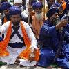 Reuters Pictures 18 months ago Nihangs  or Sikh warriors  hold their swords during a sit in protest against the Dera Sacha Sauda