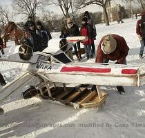 So it s not quite the Kinetic Sculpture Race of California or the Red Bull Flugtag  but the twin cities of Minneapolis and St  Paul have their art sled rally at Powderhorn Park and they are