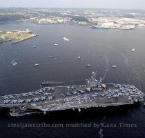 Navy News Service  YOKOSUKA  Japan  Sept  25  2008  Sailors aboard the aircraft carrier USS George Washington  CVN 73  form the phrase  Hajimemashite   which means  Nice to meet you  in