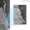 The MODIS image acquired on the 12th March shows the heavy cloud cover  The extent of the TerraSAR X ScanSAR is outlined in red  The dark linear features in the waters off the Sunshine Coast show the extent of the oil spill still remaining off shore after some of it had already been washed up on the beaches of Moreton