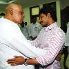 CM SRI K  ROSAIAH CONSOLING SRI Y S  JAGAN MOHAN REDDY AT CAMP OFFICE  HYDERABAD ON 06 09 2009