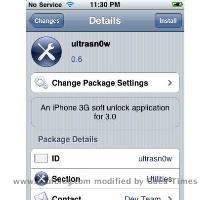 Ultrasn0w per iPhone 3G che permette di effetturare l unlock dell ultima versione software disponibile per il melafonino  la 3 0  Cos� potrete effettuare chiamate anche da iPhone bloccati  Grazie a Ultrasn0w potremo effettuare l unlock del nostro iPhone 3G ed effettuare chiamate con qualsiasi operatore raggirando il blocco imposto sulla sim e sul terminale  Questo procedimento