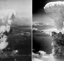 Mushroom clouds  Left  Hiroshima  right  Nagasaki  Today  August 6th  is the 64th anniversary of the atomic bomb dropped on Hiroshima  by the United States  during the World War II  on