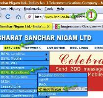2 Type this address www bsnl co in or click this link   3 Go to navigation bar services > Bsnl Broadband and then click check usage   Read the rest of this entry   Tags