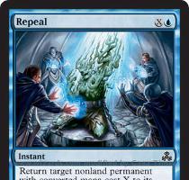 tournament I will let you see your preview card and get along with your day  As always in my Primers  the card is a staple common that you can expect to see in many of the decks at the event  Bounce is always a solid addition to any deck and when you add  draw a card  to just about anything  you pay attention to it  Ravnica featured an array of Auras in each color and Repeal gives