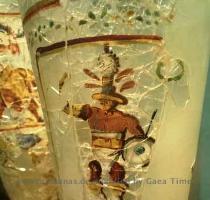 A Greco Roman gladiator on a glass vessel  Begram  2nd century