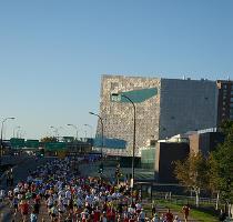 Yesterday saw another running of the Twin Cities Marathon  and it couldn t have been a nicer day for it  Robot Math was up early enough to snap this picture as the pack surged past the Walker