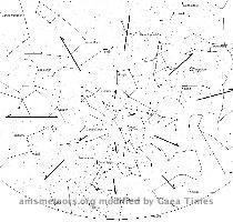 Viewing Activity from the 2009 Orionid Meteor Shower This chart represents plotted Orionids  arrows  seen from 45 degrees north latitude while facing south near 5 00 a m  local daylight time on October 21  This chart was created using