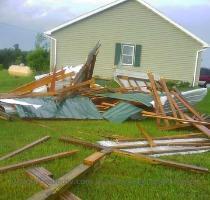 A barn located at 683 112th Avenue in Martin  that was destroyed by Monday s severe weather  June 7  2009