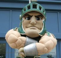 The Grand Rapids Press April 03  2009  5 22AM Courtesy PhotoPhilip Lator of Grand Rapids poses as a Sparty in 2005  Sparty never lets go  Those privileged enough to sweat under the Michigan State University mascot  s foam rubber skin see