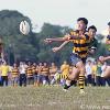 down   but not before passing the ball to Stuart Ho  no 13  who finished the play with a try  The conversion was not made  however  and at the end of the first half  RJC were leading 5 3  Shane Gan of ACS I  makes a pass to a teammate before he gets tackled  � Leslie Tan Red Sports Barely two minutes into the second half  ACS I  twisted the situation around when they